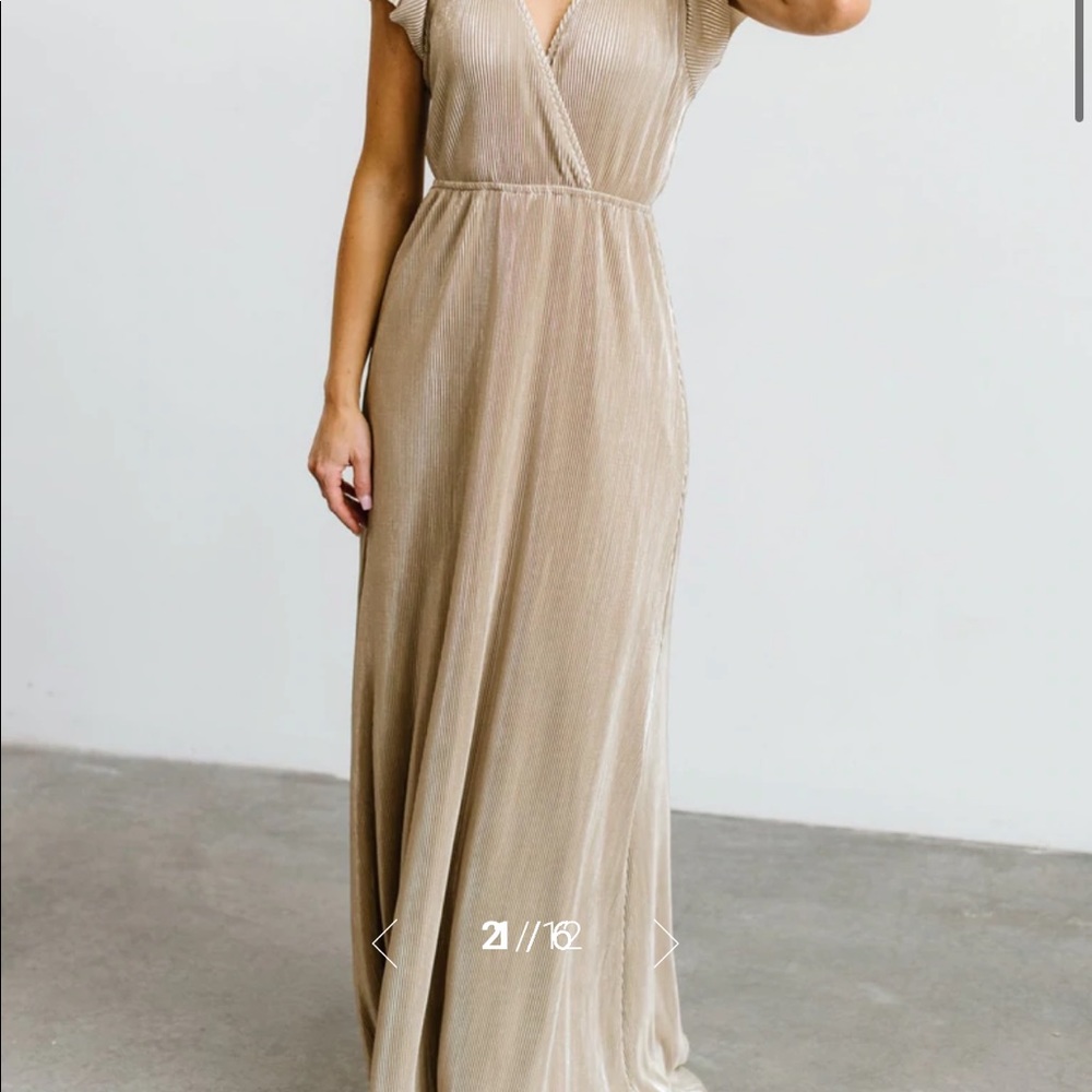 Baltic Born Gold pleated maxi